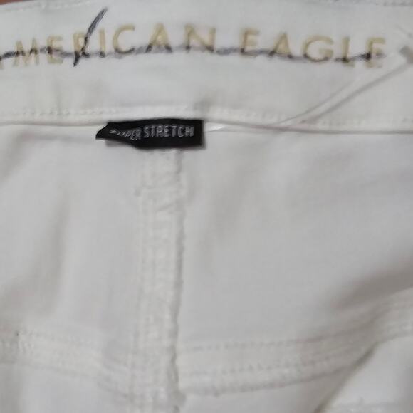 American Eagle Super Stretch White Ripped Knee Skinny Jeans Plus Size‎ 24 New - Picture 12 of 14